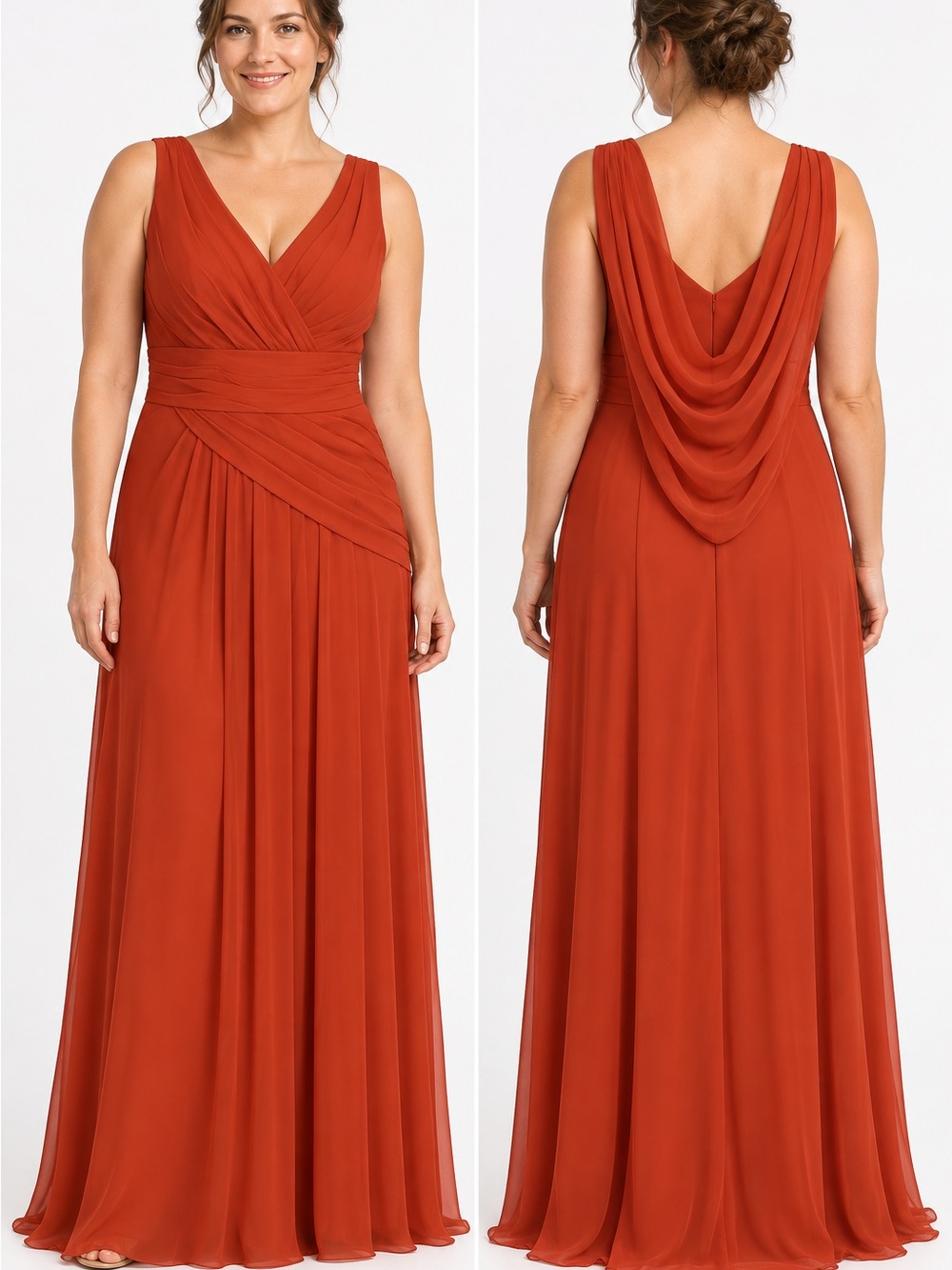 JJ’s House Vermillion Cowl Back Formal Maxi Dress Size 12 NWT